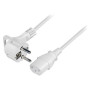 Transmedia Schuko plug flat to C13 jack 5m, White