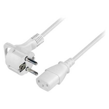 Transmedia Schuko plug flat to C13 jack 1,5m, White