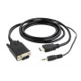 Gembird HDMI to VGA and audio adapter cable, single port, black 1,8m