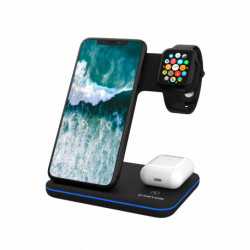 CANYON WS-303 3in1 Wireless charger, with touch button for Running water light, Input 9V/2A, 12V/2A,