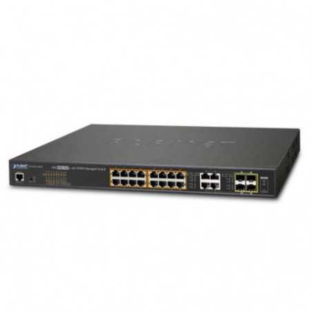 Planet 20-Port (16x RJ45 GbE 802.3at PoE 30W port (220W max) 4x Gigabit RJ45 SFP Combo L2 Mngd Switch