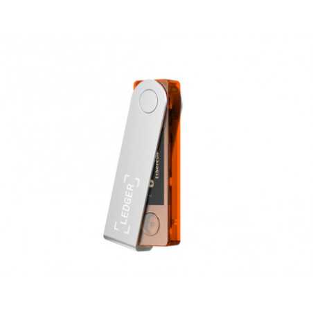 Ledger Nano X, denarnica za Bitcoin in druge kriptovalute, Bluetooth, USB-C, prozorno oranžna