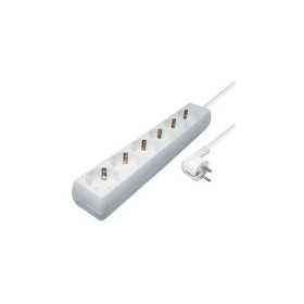 Transmedia 6-way power strip, 5,0 m cable, White