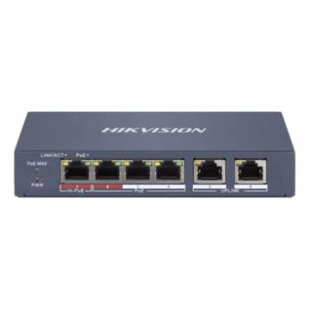 HikVision 4-Port 100Mbps RJ45 PoE (60W)