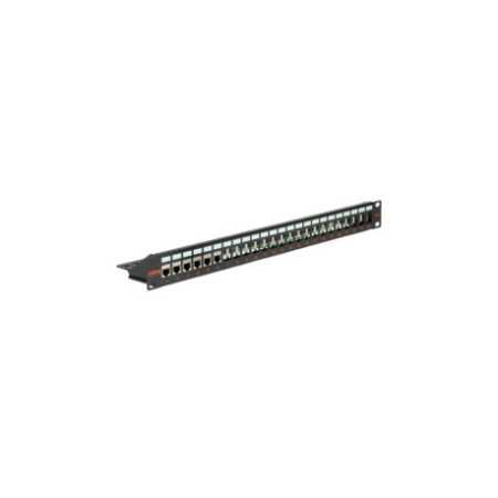 Roline 24-portni Patch Panel (prazni) 19" Keystone STP Cat.5/6/6a/Class E, crni