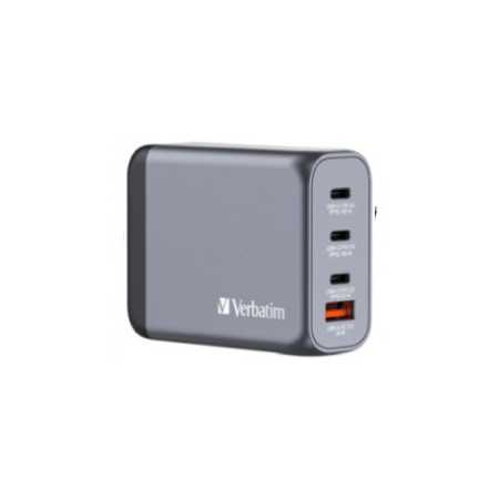 Verbatim GNC-100 GaN zidni punjač 100W, 2×USB-C PD 100W / 1×USB-C PD 65W / 1× USB-A QC3.0