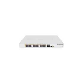 Mikrotik Cloud Router Switch CRS328-24P-4S+RM, 800 MHz CPU, 512MB RAM, 24×G-LAN (all PoE-out), 4xSFP+, RouterOS L5/Switc