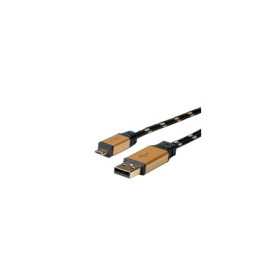 Roline GOLD USB2.0 kabel TIP A(M) - Micro B(M), 1.8m, crno/zlatni