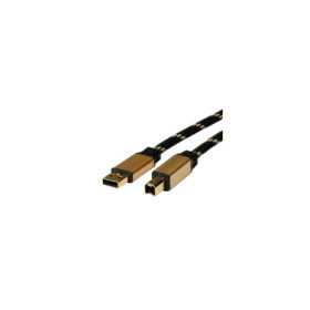 Roline GOLD USB2.0 kabel TIP A/B M/M, 3.0m, crno/zlatni