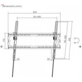 SBOX zidni stalak za TV 37“-80“/94-203 cm,do 45 kg