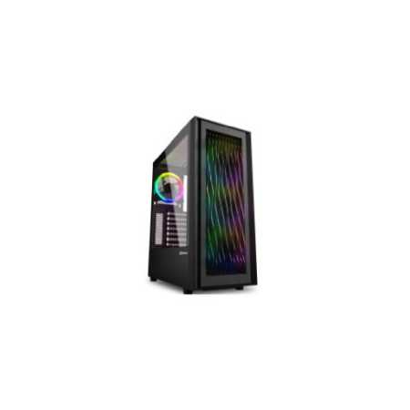 Sharkoon RGB WAVE Midi Tower ATX kućište bez napajanja, prozirna bočna stranica, prednji/stražnji RGB ventilatori 4×120m