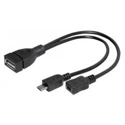 Transmedia Micro-B male Micro-B female to USB-A female, 0,2 m