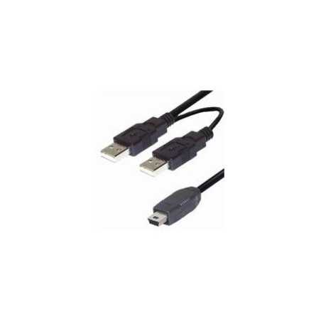 Transmedia 2X USB A to 5pin mini USB