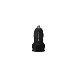 CANYON Universal  2xUSB car adapter, Input 12V-24V, Output 5V-2.4A, with Smart IC, black rubber coat