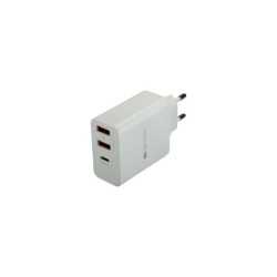 CANYON Universal 3xUSB AC charger (in wall) with over-voltage protection(1 USB-C with PD Quick Charg