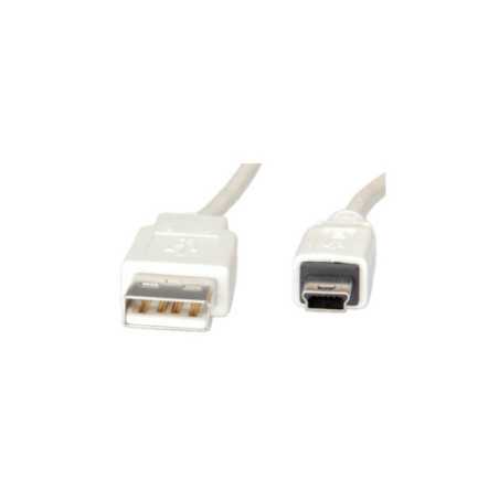 USB2.0 kabel TIP A(M) na Mini 5-pin(M), 3.0m, bež