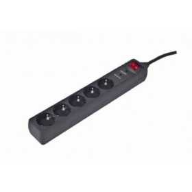 Gembird Surge protector, 5 sockets, 3 m, black