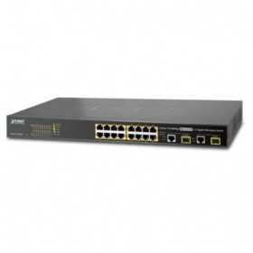 Planet 18-Port Web Managed PoE Switch (16x 100Mbps 802.3at PoE (220W) 2x 1G TP SFP Combo Switch