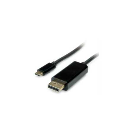 Roline VALUE USB-C - DP kabel, M/M, 1.0m, crni