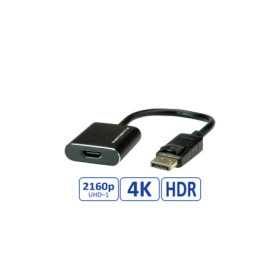 Roline adapter/kabel DisplayPort - HDMI, M/F, v1.4, aktivni, 4K60, 0.15m