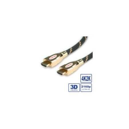 Roline GOLD HDMI Ultra HD kabel sa mrežom, M/M, 1.0m