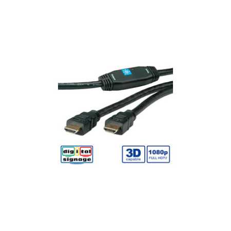 Roline HDMI kabel sa mrežom, HDMI M - HDMI M, 30m, sa pojačanjem