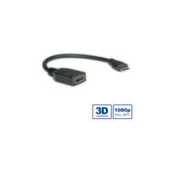 Roline VALUE HDMI High Speed kabel sa mrežom, TIP A (F) - TIP C (M) (mini), 0.15m