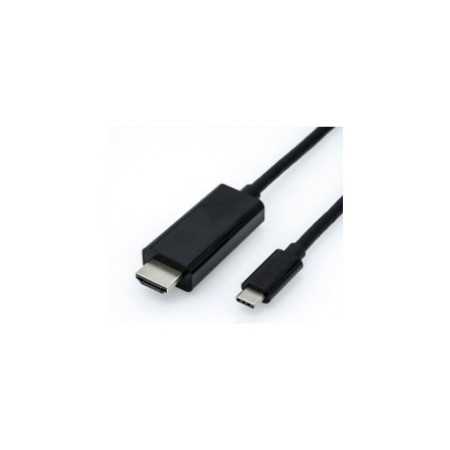 Roline USB-C - HDMI kabel, M/M, 1.0m, crni