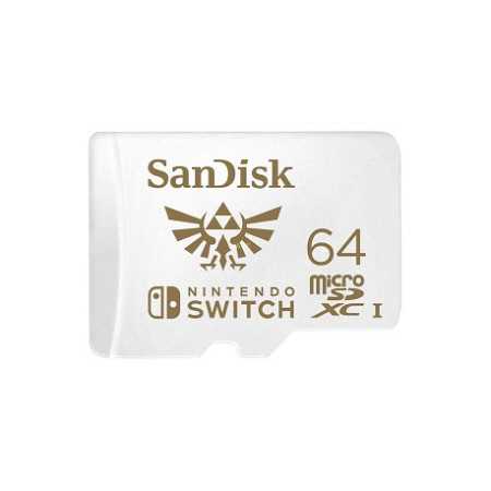 SanDisk Nintendo Switch 64GB microSDHC, Memory Card (White, UHS-I U3, V30)