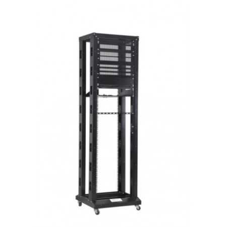 NaviaTec 19" 4 Post Open Frame Rack, 42U Black