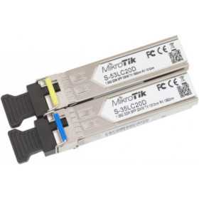 MikroTik Pair of 1G SFP WDM BiDI (LC,SM)-20km fiber modules