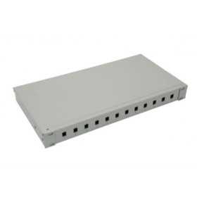 NFO Patch Panel 1U 19" - 12x SC Simplex LC Duplex, Closed, 1 tray