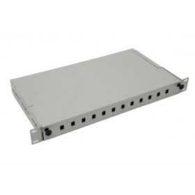 NFO Patch Panel 1U 19" - 12x SC Simplex LC Duplex, Pull-out, 1 tray