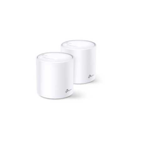 TP-Link AX5400 Deco X60 (2-pack), Dual-Band Mesh Wi-Fi 6, 574Mbps/2402Mbps (2.4GHz/5GHz), 802.11ax/ac/n/a/b/g, 2×G-LAN,