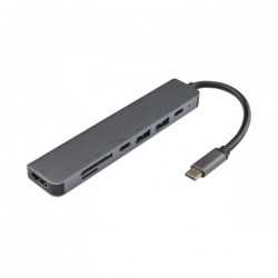 SBOX 7u1 adapter USB-C - HDMI/USB 3.0/SD+TF