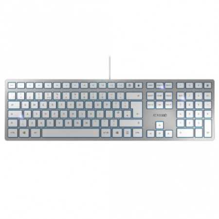 Tipkovnica Cherry KC 6000 Slim, srebrna, USB, UK SLO g.