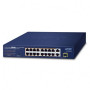 Planet 16-Port 10 100TX 802.3at PoE 2-Port 10 100 1000T 1-Port Shared 1000X SFP Desktop Switch (185 Watts)