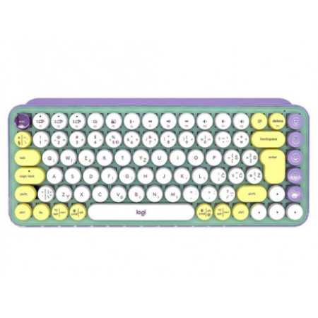 Tipkovnica Logitech POP Keys z EMOJI, mehanička, mint, SLO g.