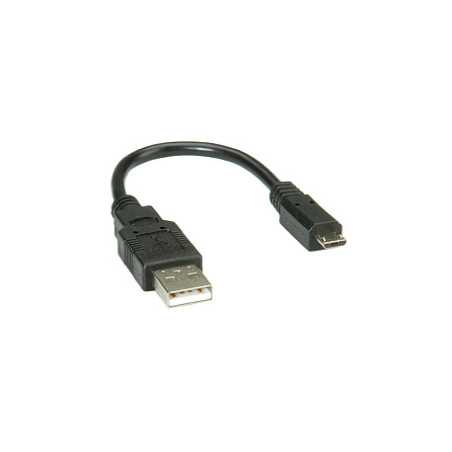 Roline USB2.0 kabel TIP A(M) na Micro B(M), 0.15m