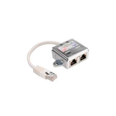 Roline VALUE Y (T) adapter Cat.5e/Class D, 1×RJ45 - 2×RJ45, M/F, STP, srebrni