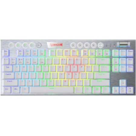 KEYBOARD - REDRAGON HORUS TKL K621W RGB WIRELESS/WIRED/BT WHITE MECHAN., RED SW