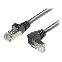 Transmedia Cat6A SFTP Patch Cable, RJ45 plug angled up, 2m