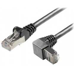 Transmedia Cat6A SFTP Patch Cable, RJ45 plug angled down, 0,5 m