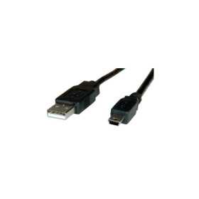 Roline USB2.0 kabel TIP A(M) na Mini 5-pin(M), 1.8m, crni