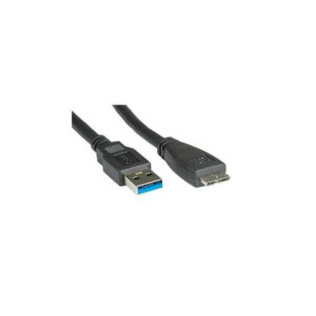 Roline USB3.0 kabel TIP A(M) - Micro B(M), 0.8m, crni