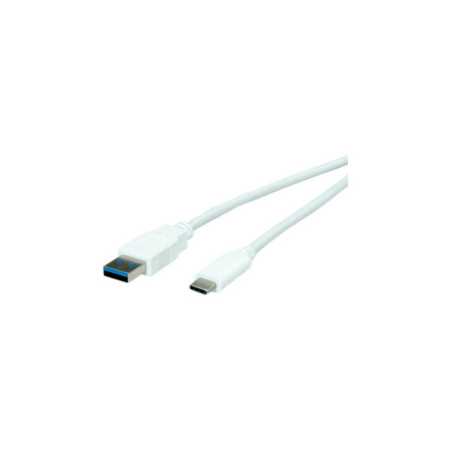 Roline VALUE USB3.0 kabel, A-C, M/M, 0.5m, bijeli