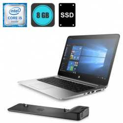(refurbished) HP EliteBook Folio 1040 G3 5-6300, 8GB DDR4, 256GB SSD + Docking station