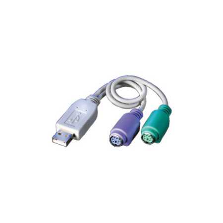 Roline VALUE adapter USB2.0 - 2×PS/2, M/F, 0.3m