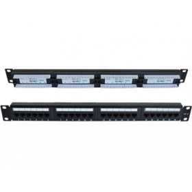 NaviaTec Cat6 Unshielded 24-Port Patch Panel, Crni