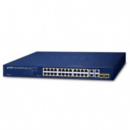 Planet 24-Port 10 100 1000T 802.3at PoE 2-Port 10 100 1000T 2-Port Gigabit TP SFP Combo Ethernet Switch